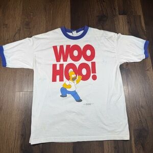 Vintage Homer Simpson Woo Hoo Single Stitch Shirt 1996 Size XL